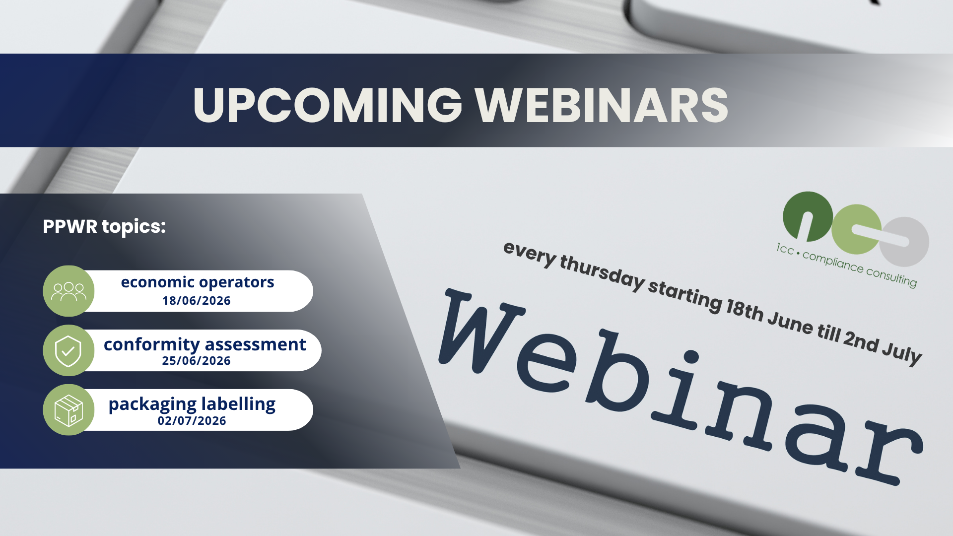 Upcoming Free 1cc Webinars in June and July 2026